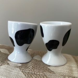 Vintage cow print egg holders
